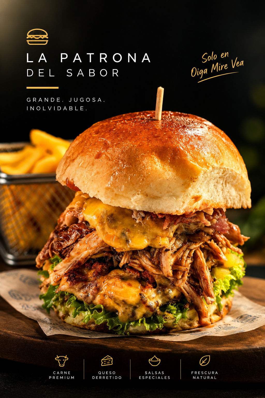 La Patrona del Sabor, hamburguesa especial de Oiga Mire Vea